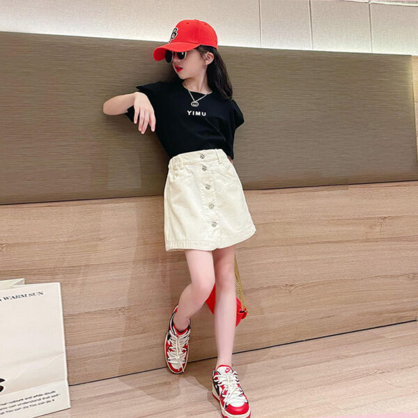 Girls' Leisure Sports Two-piece Suit Middle-sized Teenager Clothing