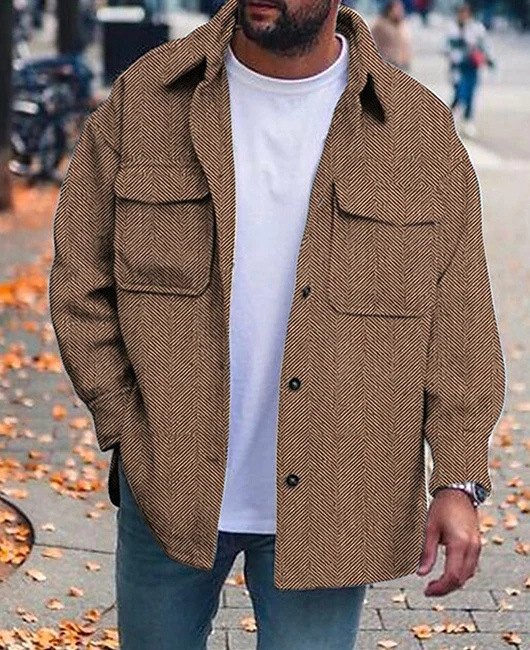 Coat Men Polo Collar Top Men Fashion
