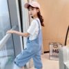 White Cotton T Shirt  Denim Bib Suit Two Piece Girls Clothing