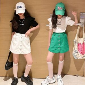 Girls' Leisure Sports Two-piece Suit Middle-sized Teenager Clothing