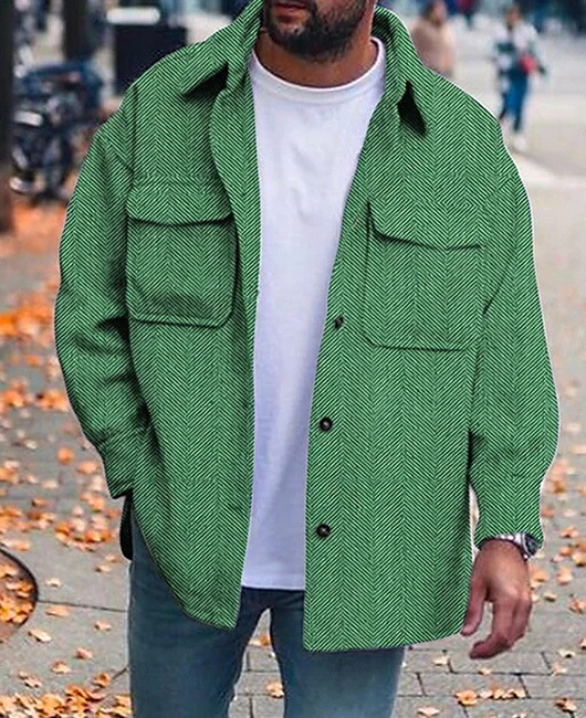 Coat Men Polo Collar Top Men Fashion