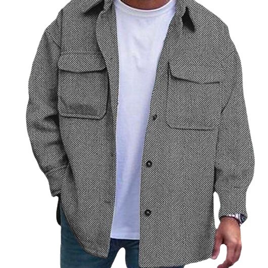 Coat Men Polo Collar Top Men Fashion