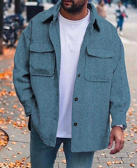 Coat Men Polo Collar Top Men Fashion