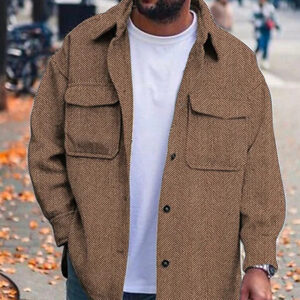 Coat Men Polo Collar Top Men Fashion