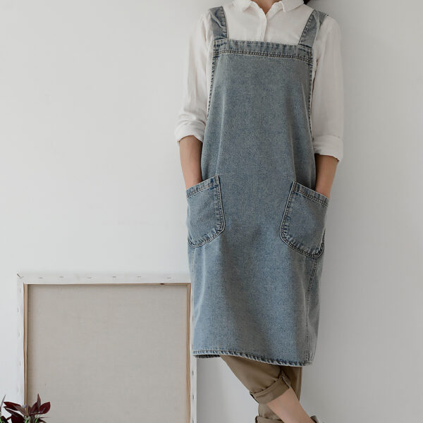 O1CN01DfGNil2IxGkrjqUAq_3253209352-0-cib.jpg Japanese Korean Cotton Canvas Washed Denim Advertising Apron