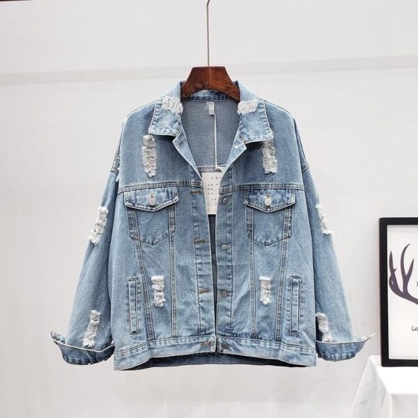 O1CN01qUYP941uj1vu8UB0x_2217534876072-0-cib-1.jpg Loose Korean Style Jacket Heavy Industry Ripped Denim