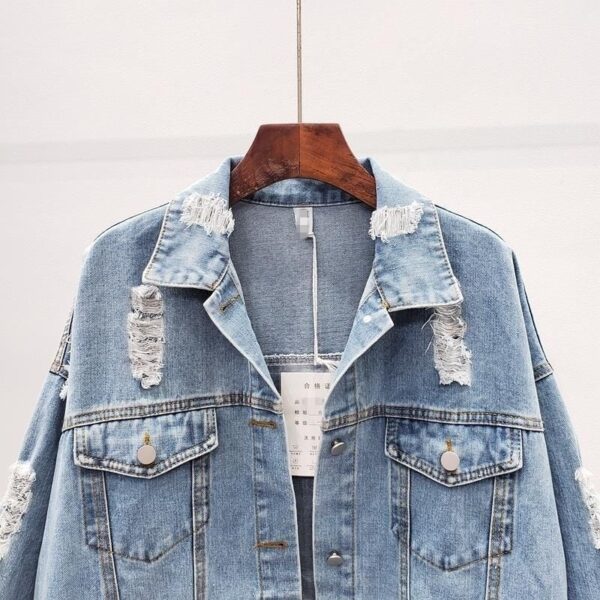 O1CN01yzQhe51uj1vrXpTzi_2217534876072-0-cib-1.jpg Loose Korean Style Jacket Heavy Industry Ripped Denim