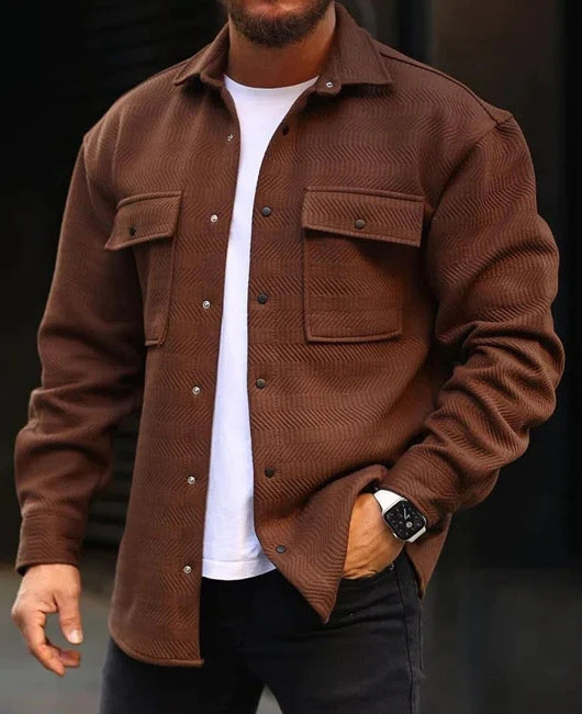 Coat Men Polo Collar Top Men Fashion