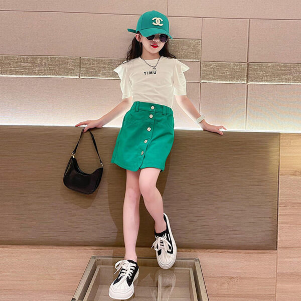 Girls' Leisure Sports Two-piece Suit Middle-sized Teenager Clothing
