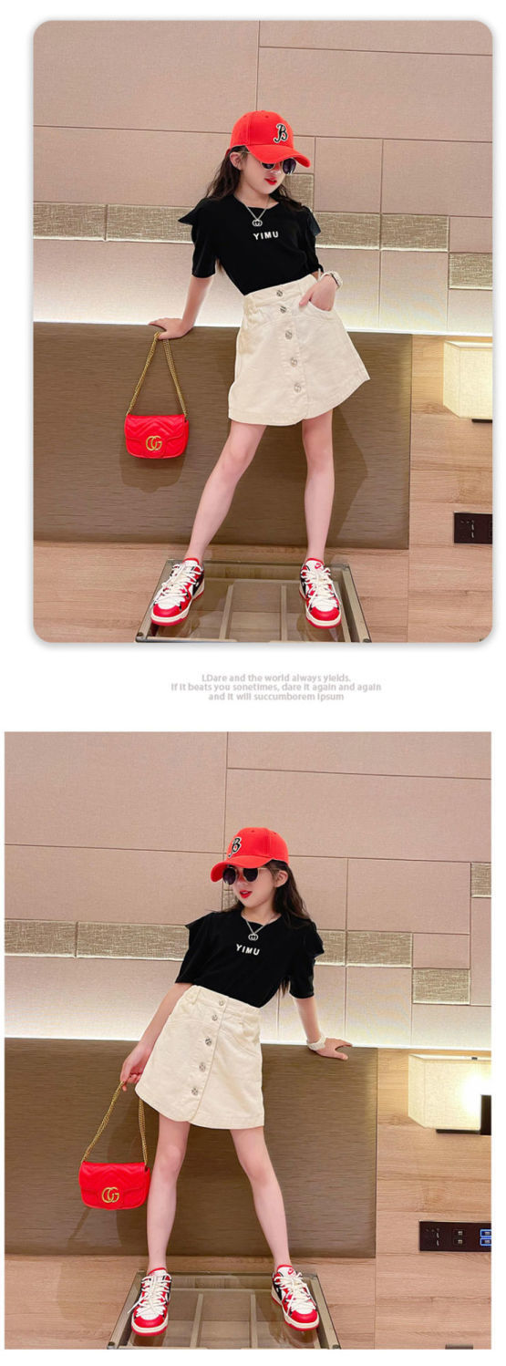 Girls' Leisure Sports Two-piece Suit Middle-sized Teenager Clothing