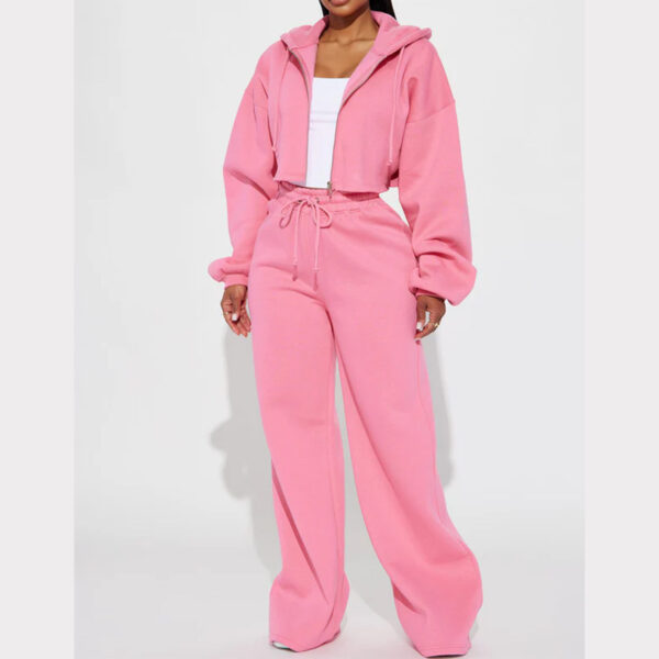 e50465d0-188d-47a4-8025-eb5b5bebd71f.jpg Hooded Front Cardigan Zipper Sweater Wide Leg Loose Trousers Suit